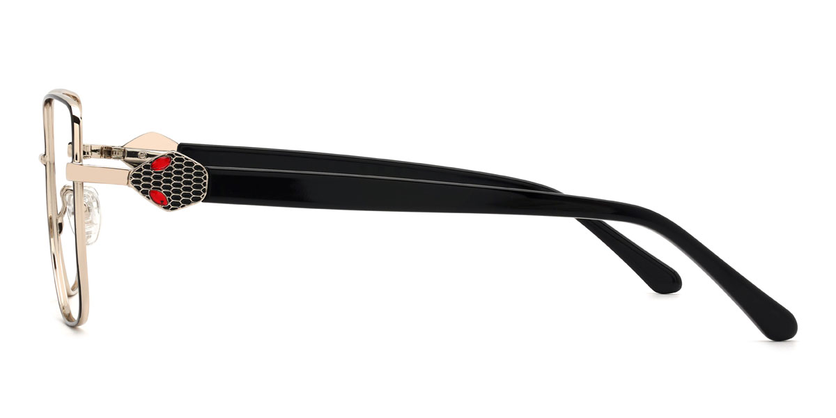 Schwarz Silber Stavros Brille - Rectangle Glasses