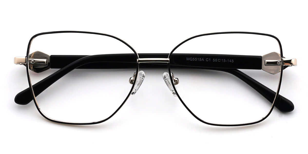 Schwarz Silber Stavros Brille - Rectangle Glasses