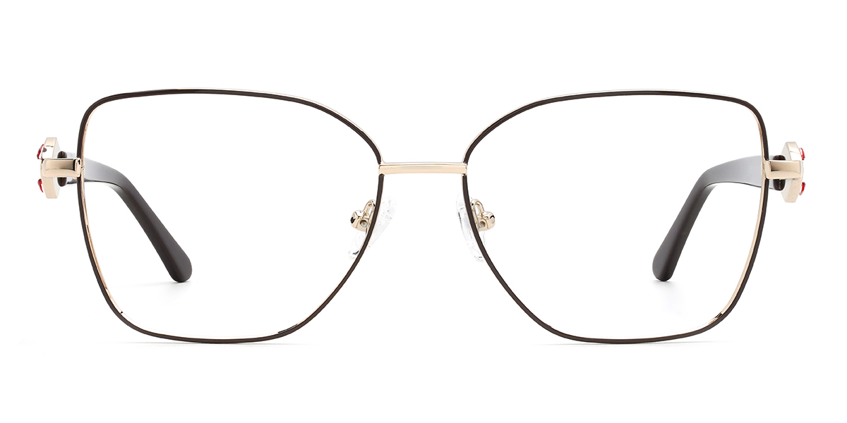 Gold Schwarz Stavros Brille - Rectangle Glasses