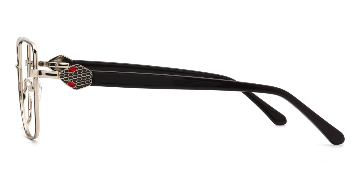 Gold Schwarz Stavros Brille - Rectangle Glasses