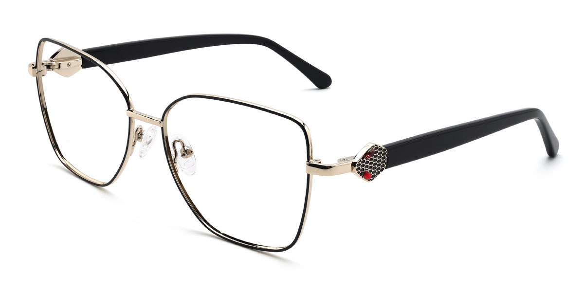 Gold Schwarz Stavros Brille - Rectangle Glasses