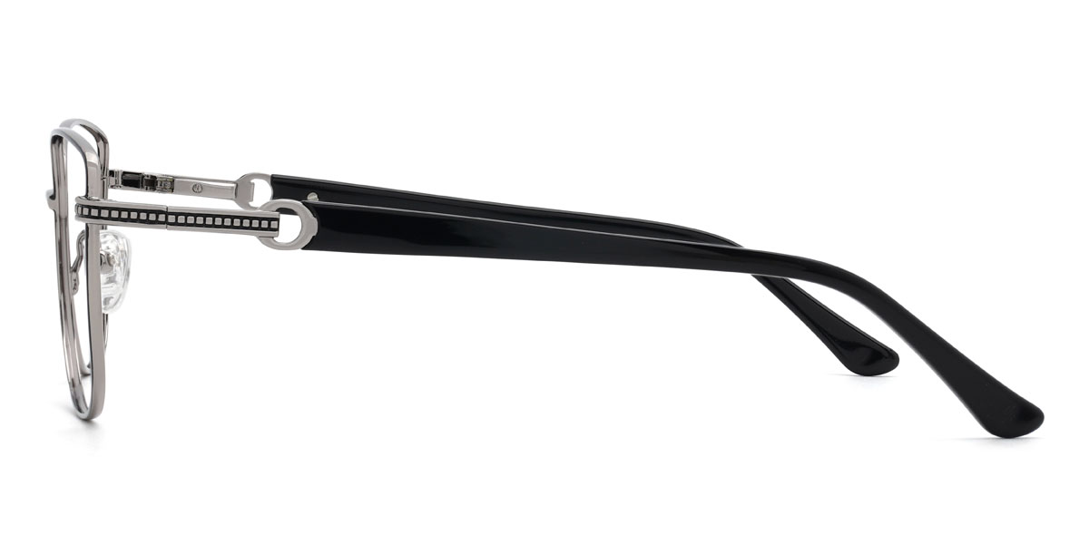 Schwarz Silber Vasco Brille - Rectangle Glasses