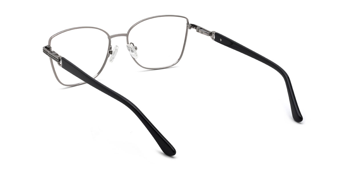 Schwarz Silber Vasco Brille - Rectangle Glasses