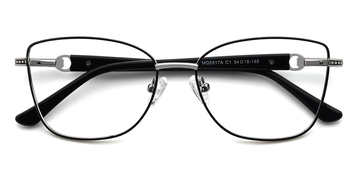 Schwarz Silber Vasco Brille - Rectangle Glasses