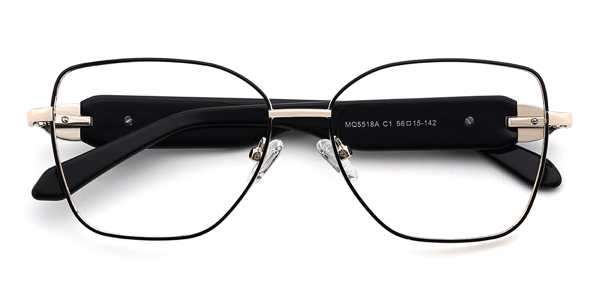 Schwarz Bassel Brille - Rectangle Glasses