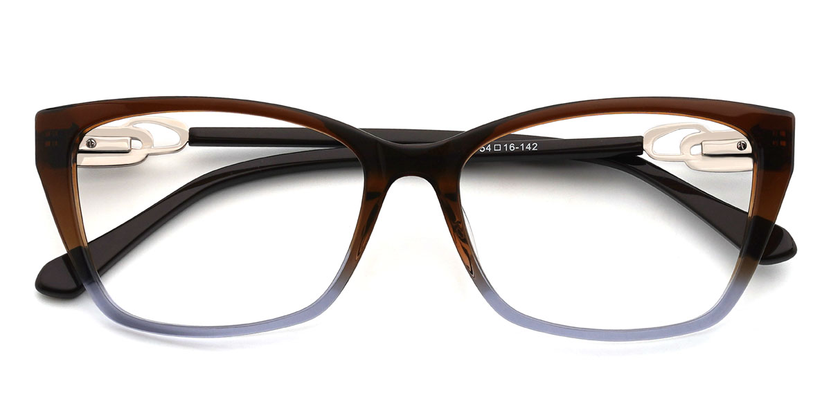 Braun Blau Sadiq Brille - Rectangle Glasses