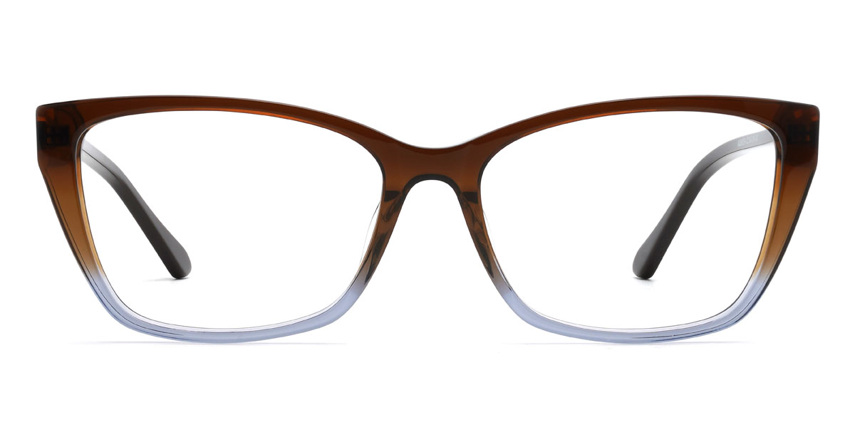 Braun Blau Sadiq Brille - Rectangle Glasses