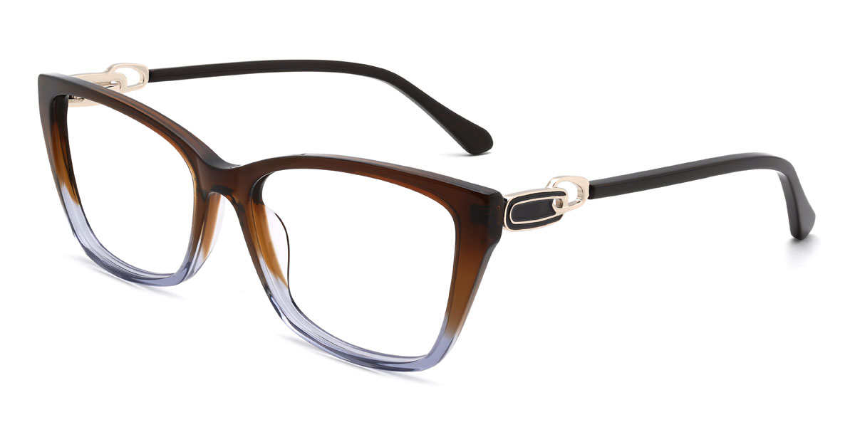 Braun Blau Sadiq Brille - Rectangle Glasses