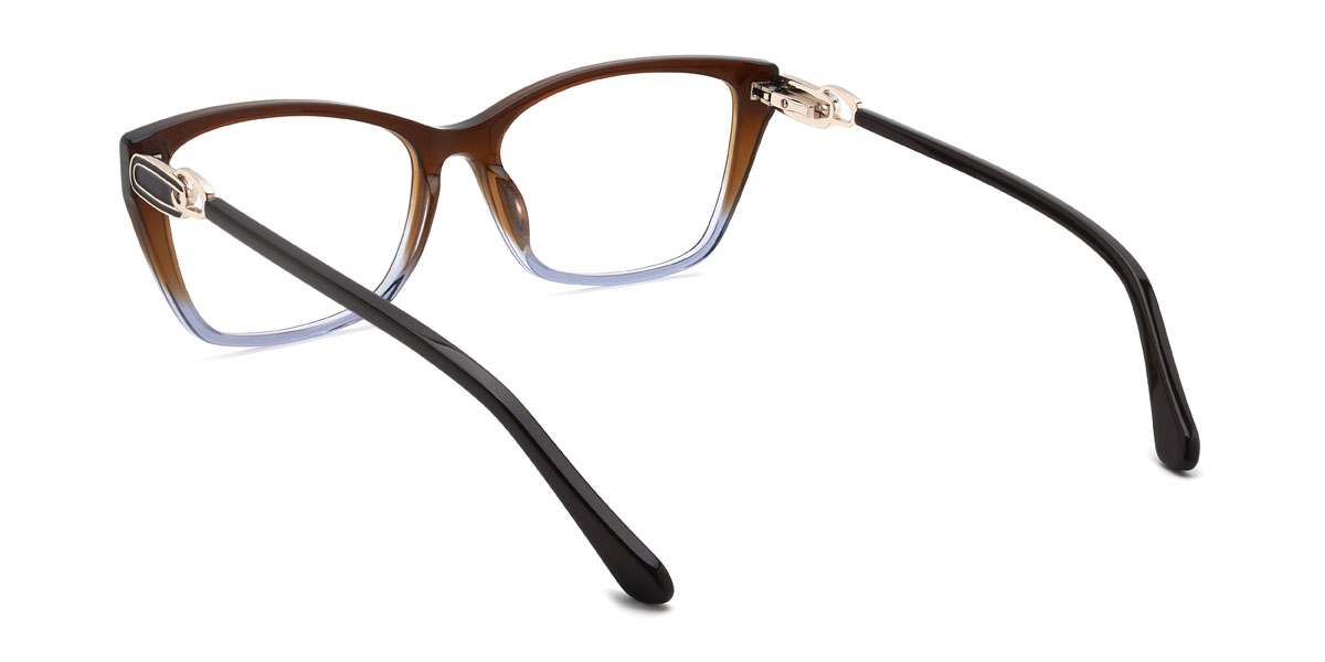 Braun Blau Sadiq Brille - Rectangle Glasses