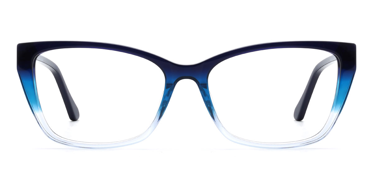 Black Blue Sadiq - Rectangle Glasses