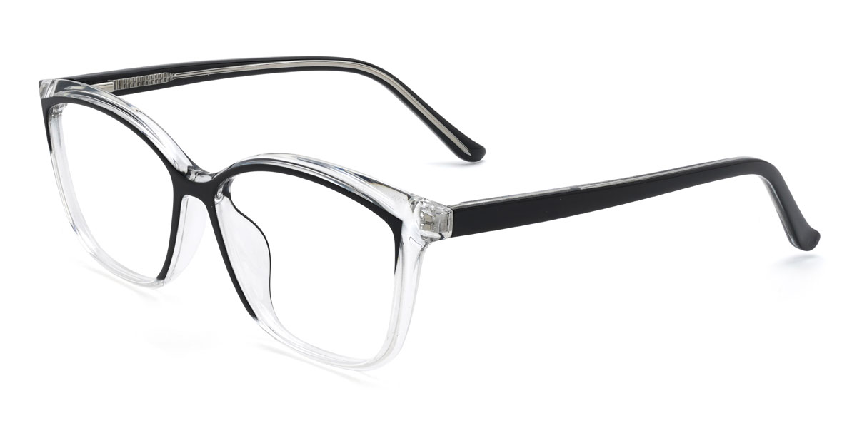Noir Transparent Corrine Lunettes - Rectangle Glasses