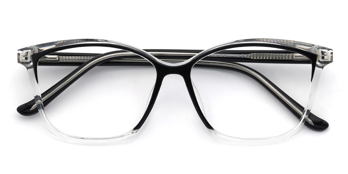 Noir Transparent Corrine Lunettes - Rectangle Glasses