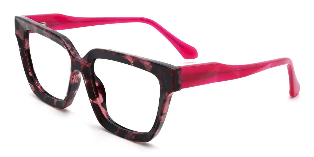 Rose Écaille de tortue Amreen Lunettes - Rectangle Glasses