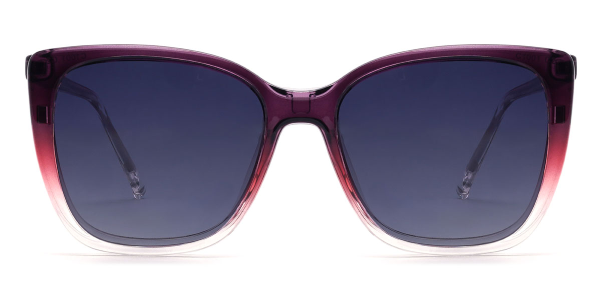 Dégradé Violet Zoella Lunettes - Square Clip-On Sunglasses