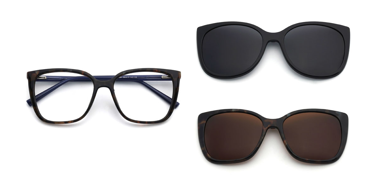 Écaille Zoella Lunettes - Square Clip-On Sunglasses