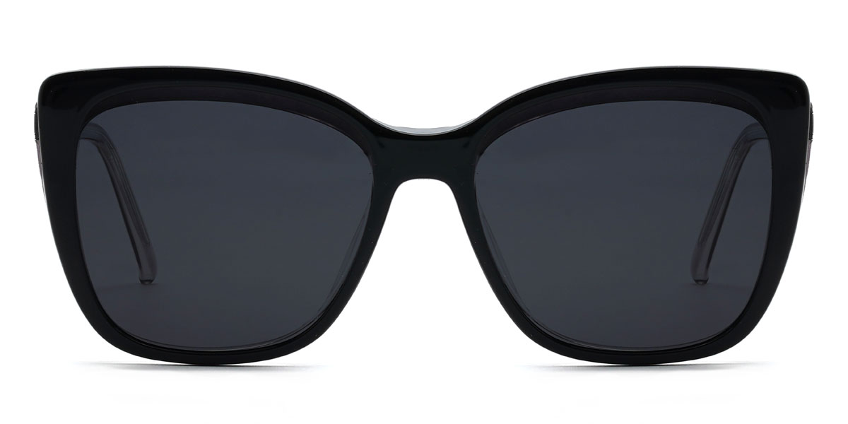 Dégradé Gris Vianey Lunettes - Rectangle Clip-On Sunglasses