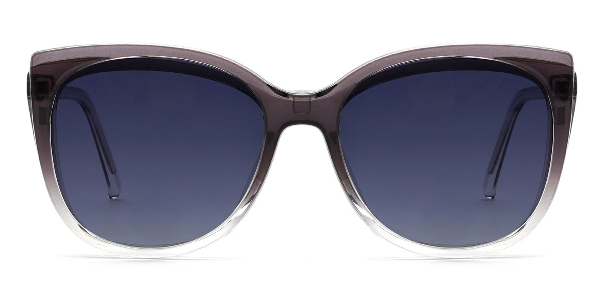 Dégradé Gris Vianey Lunettes - Rectangle Clip-On Sunglasses