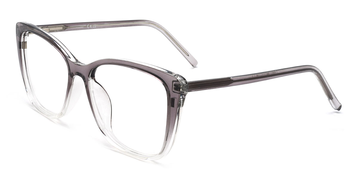 Dégradé Gris Vianey Lunettes - Rectangle Clip-On Sunglasses
