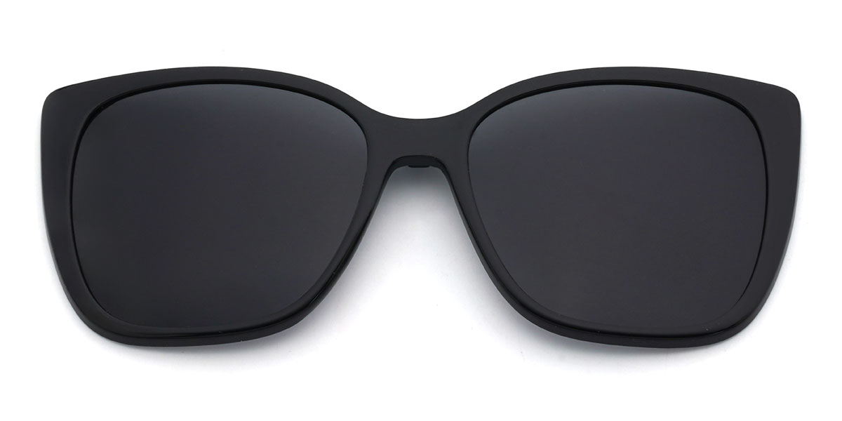 Dégradé Gris Vianey Lunettes - Rectangle Clip-On Sunglasses