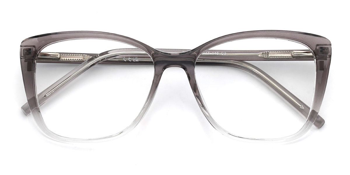 Dégradé Gris Vianey Lunettes - Rectangle Clip-On Sunglasses