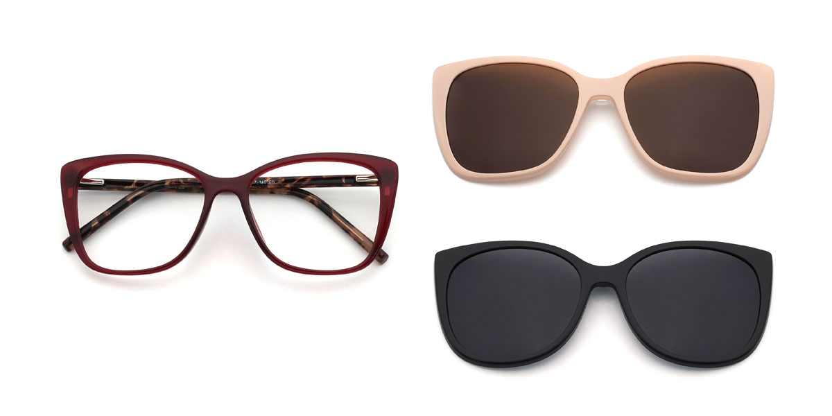 Vin Vianey Lunettes - Rectangle Clip-On Sunglasses