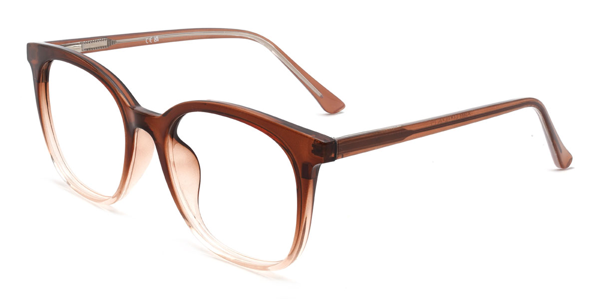 Dégradé Brun Sheikha Lunettes - Square Clip-On Sunglasses