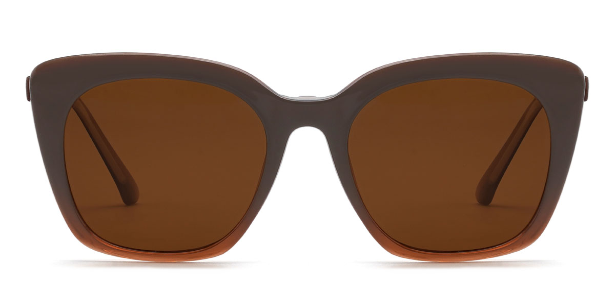 Dégradé Brun Sheikha Lunettes - Square Clip-On Sunglasses