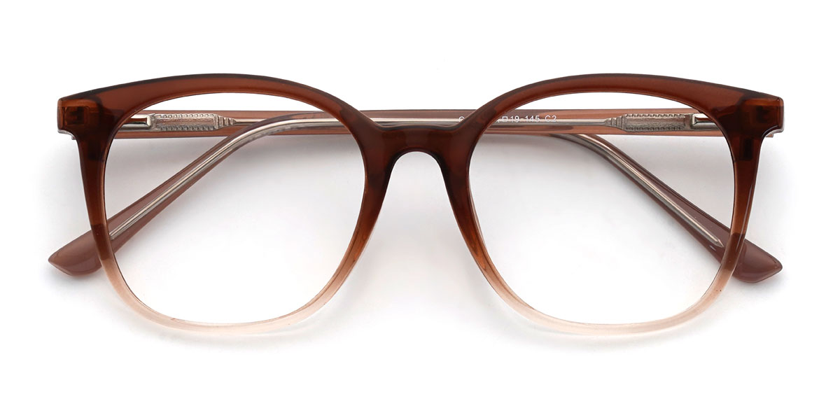 Dégradé Brun Sheikha Lunettes - Square Clip-On Sunglasses