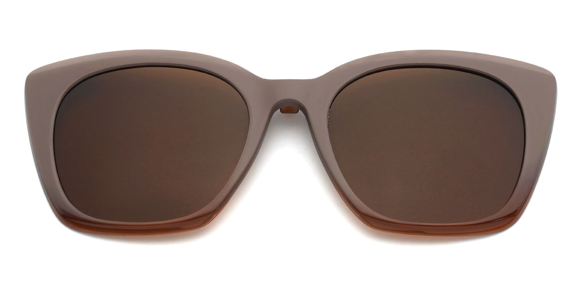 Dégradé Brun Sheikha Lunettes - Square Clip-On Sunglasses