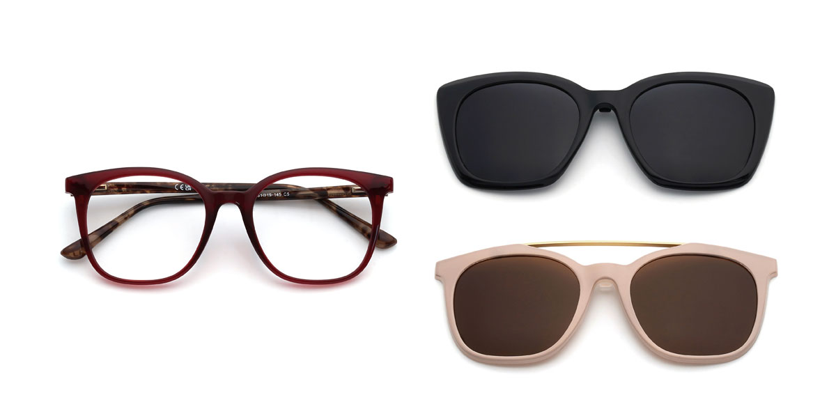 Vin Sheikha Lunettes - Square Clip-On Sunglasses