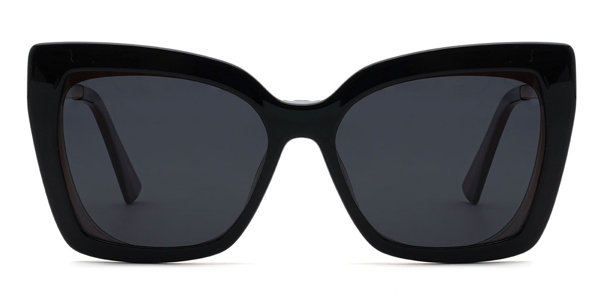 Dégradé Brun Rosabelle Lunettes - Oval Clip-On Sunglasses