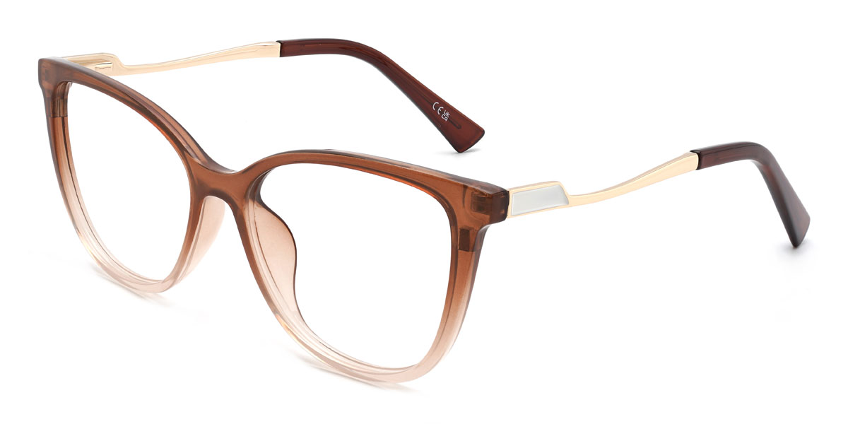 Dégradé Brun Rosabelle Lunettes - Oval Clip-On Sunglasses