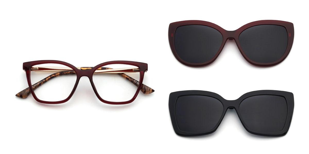 Vin Klarissa Lunettes - Rectangle Clip-On Sunglasses