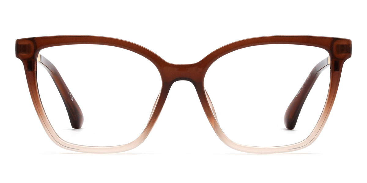 Gradiente Marrom Klarissa - Rectangle Clip-On Sunglasses