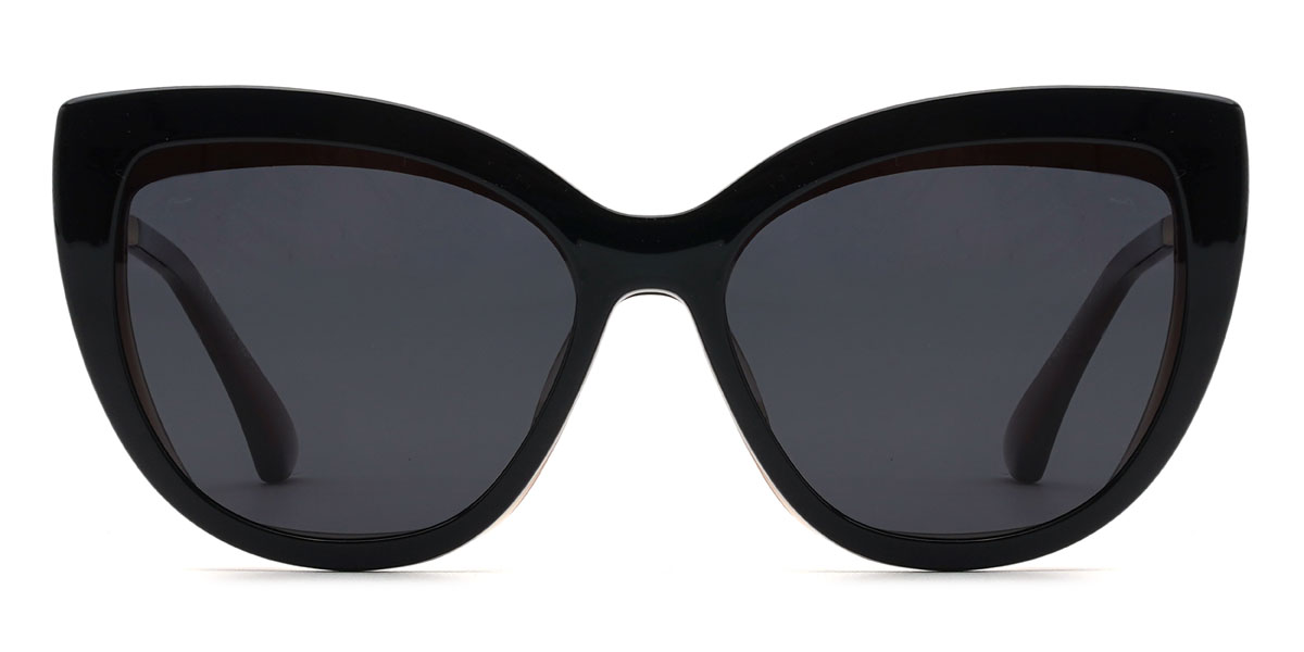 Dégradé Brun Klarissa Lunettes - Rectangle Clip-On Sunglasses