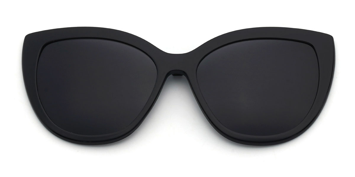 Dégradé Brun Klarissa Lunettes - Rectangle Clip-On Sunglasses