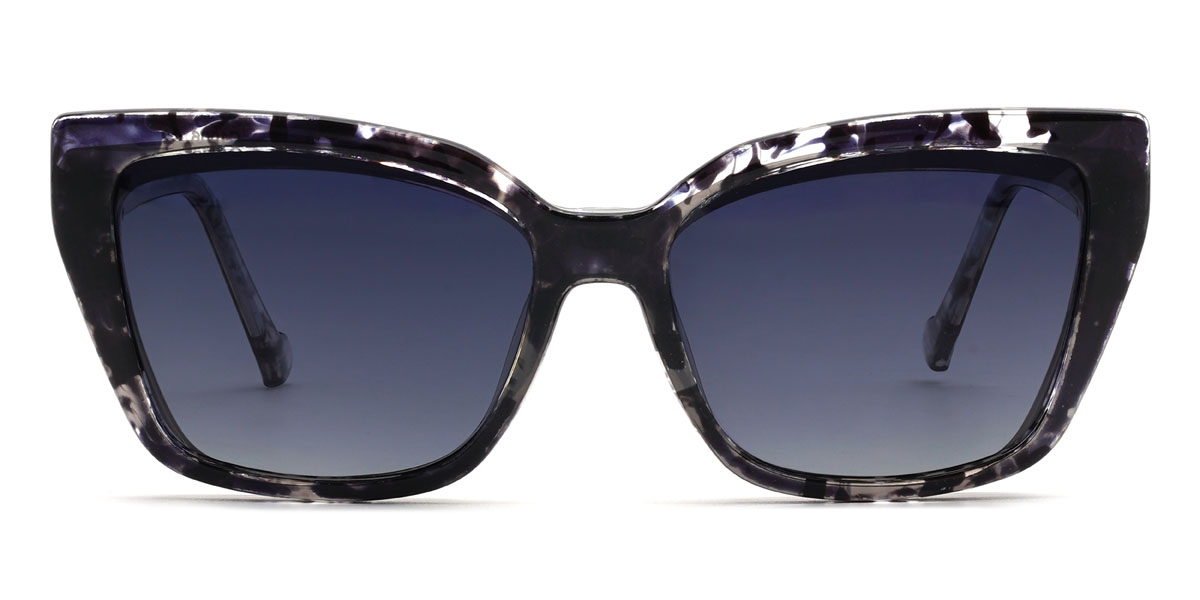 Gris Alycia Lunettes - Rectangle Clip-On Sunglasses