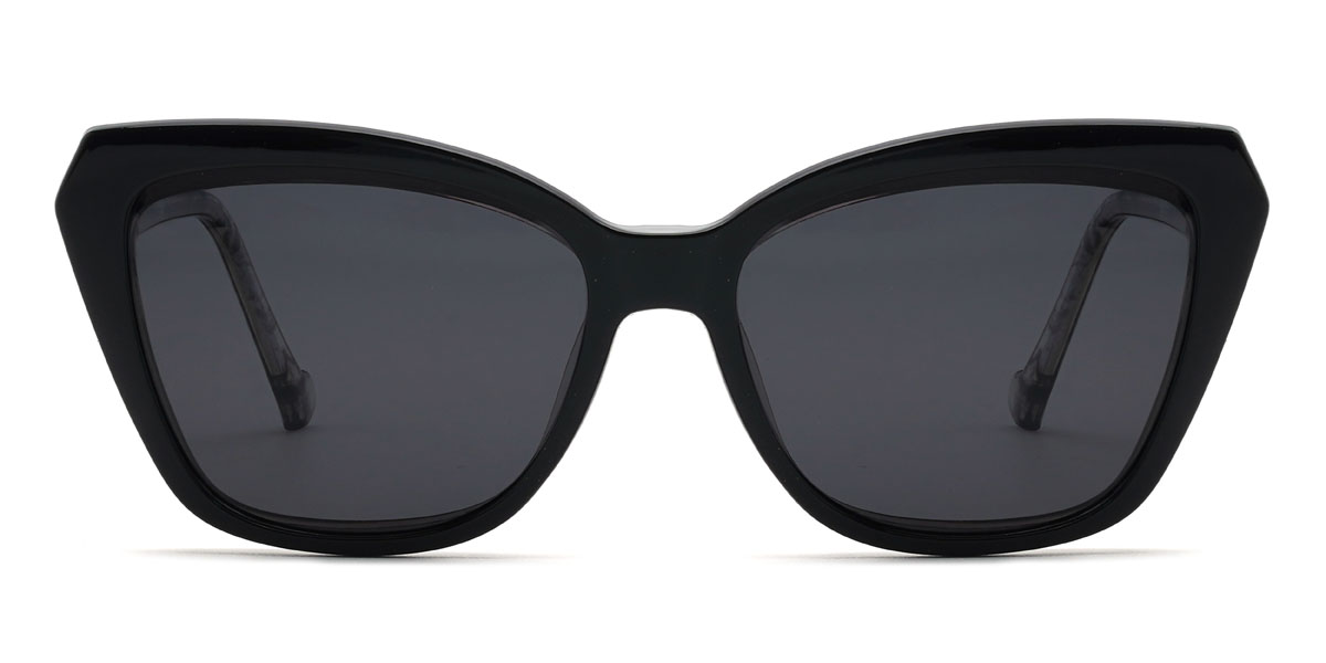 Gris Alycia Lunettes - Rectangle Clip-On Sunglasses