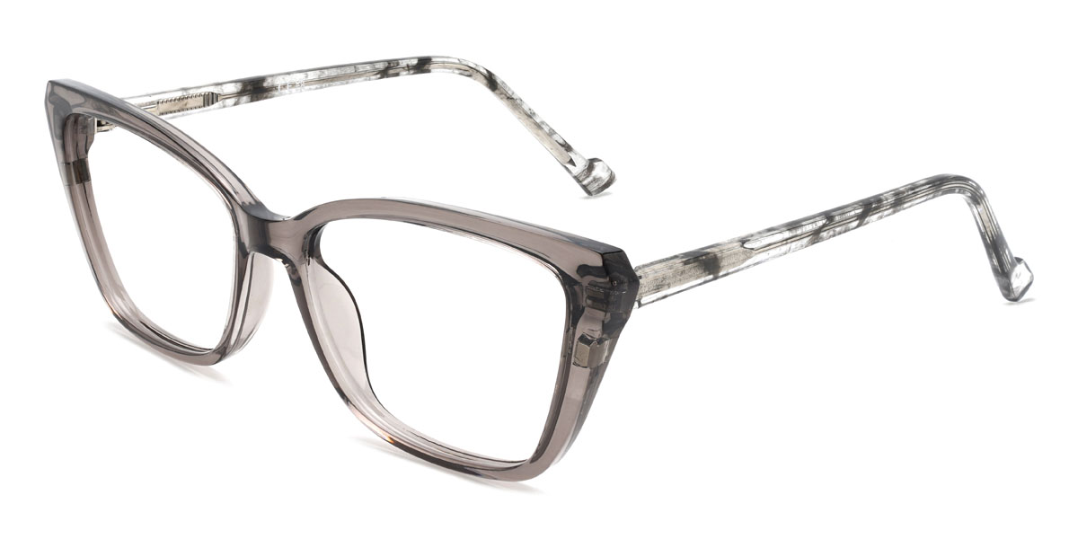 Gris Alycia Lunettes - Rectangle Clip-On Sunglasses