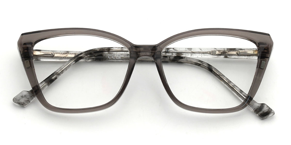 Gris Alycia Lunettes - Rectangle Clip-On Sunglasses