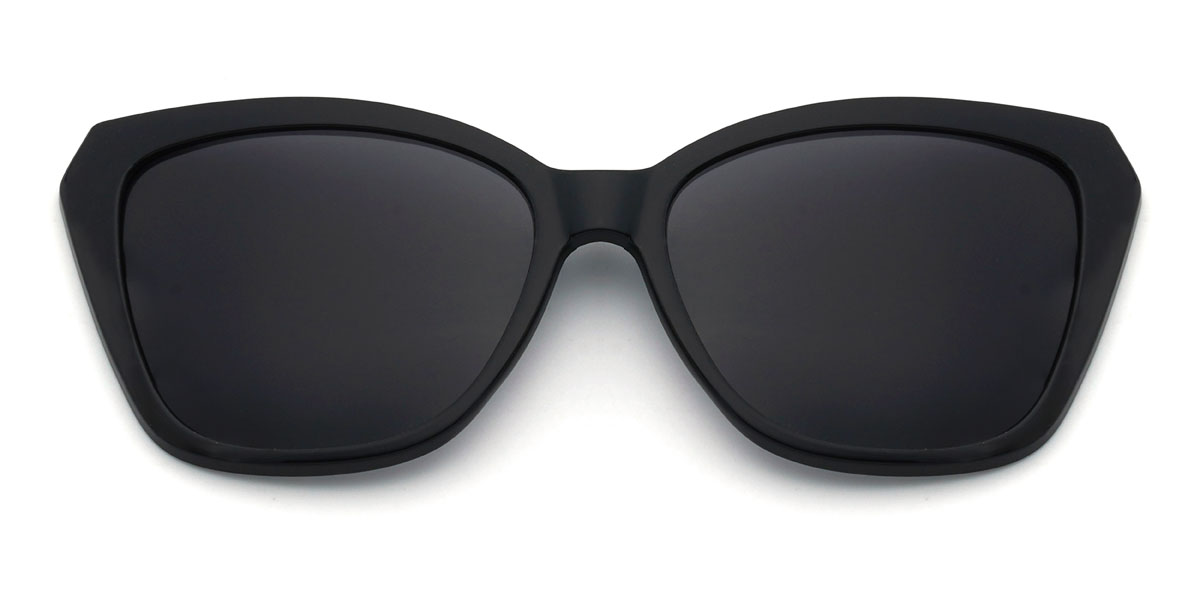 Gris Alycia Lunettes - Rectangle Clip-On Sunglasses