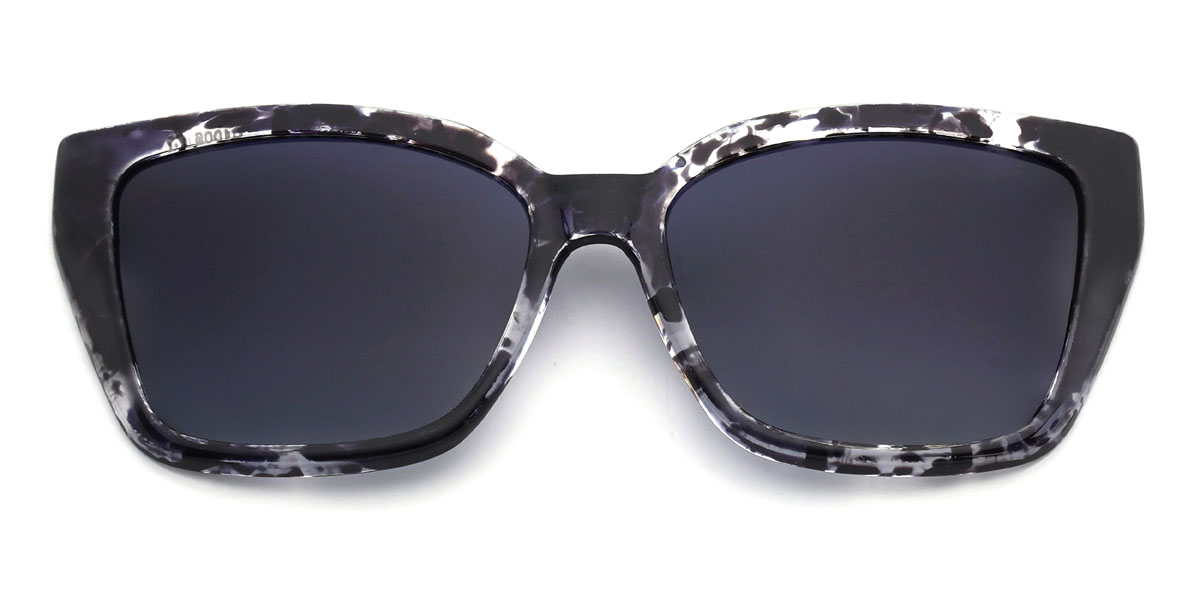 Gris Alycia Lunettes - Rectangle Clip-On Sunglasses