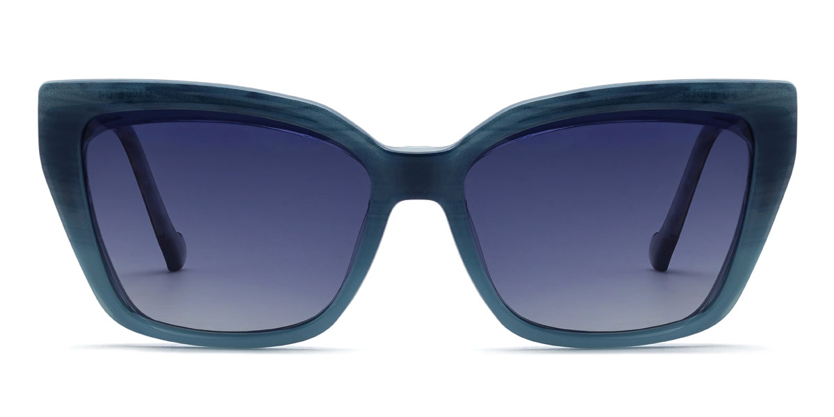 Bleu Alycia Lunettes - Rectangle Clip-On Sunglasses