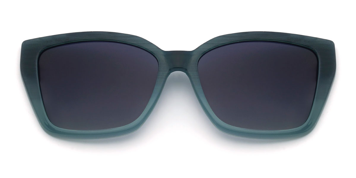 Bleu Alycia Lunettes - Rectangle Clip-On Sunglasses