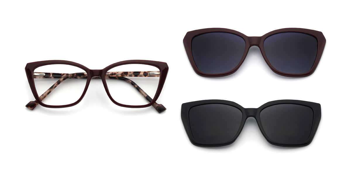 Jujube Rouge Alycia Lunettes - Rectangle Clip-On Sunglasses