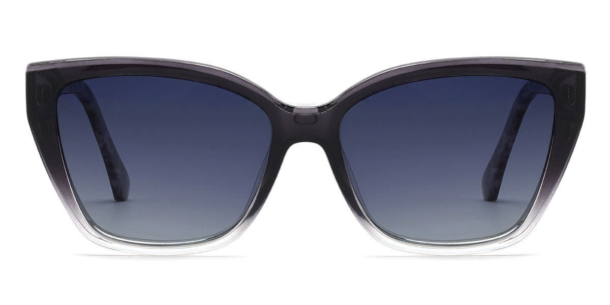 Dégradé Gris Cedrick Lunettes - Rectangle Clip-On Sunglasses