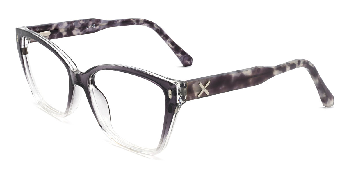 Dégradé Gris Cedrick Lunettes - Rectangle Clip-On Sunglasses