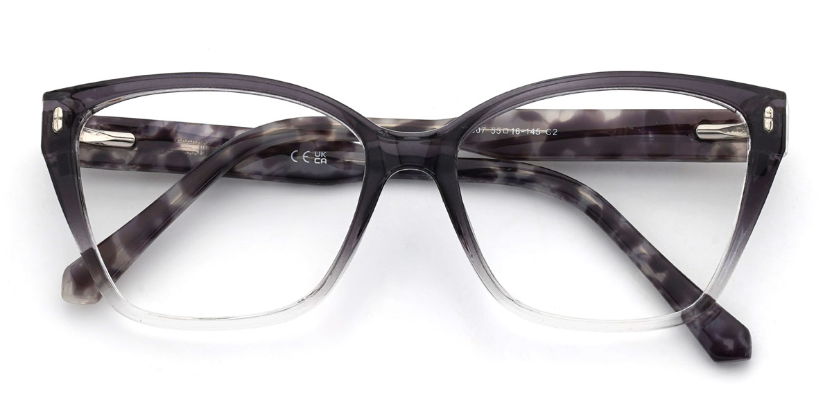 Dégradé Gris Cedrick Lunettes - Rectangle Clip-On Sunglasses