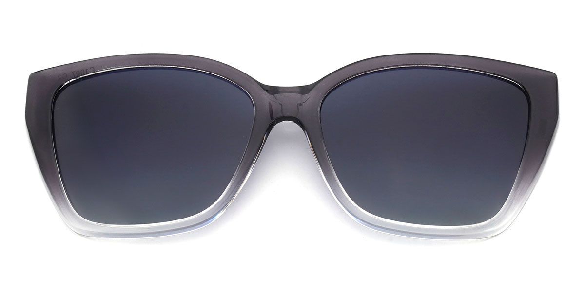 Dégradé Gris Cedrick Lunettes - Rectangle Clip-On Sunglasses
