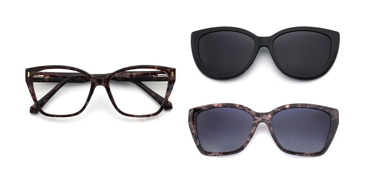 Tartaruga Cedrick Óculos - Rectangle Clip-On Sunglasses